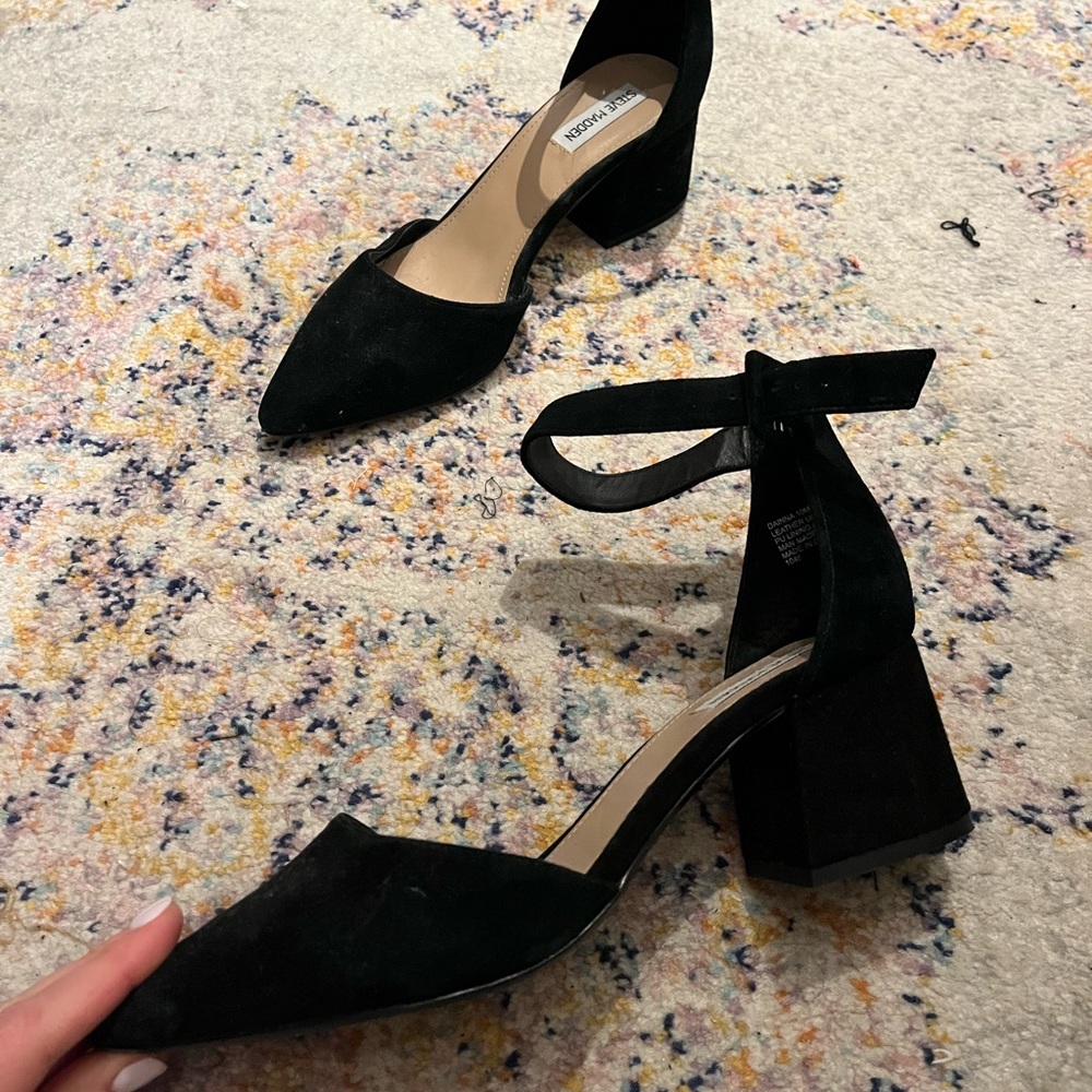 Steve Madden Black Suede Heels